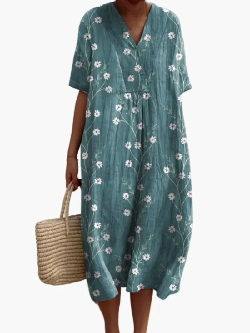 Damen Sommerkleid Boho Stil Freizeitkleid mit Blumendruck – Ideal für Urlaub & Alltag - Image 15