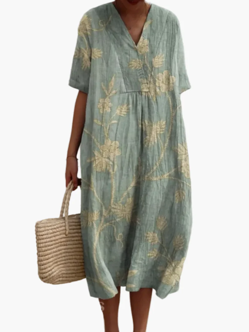 Damen Sommerkleid Boho Stil Freizeitkleid mit Blumendruck – Ideal für Urlaub & Alltag - Image 16