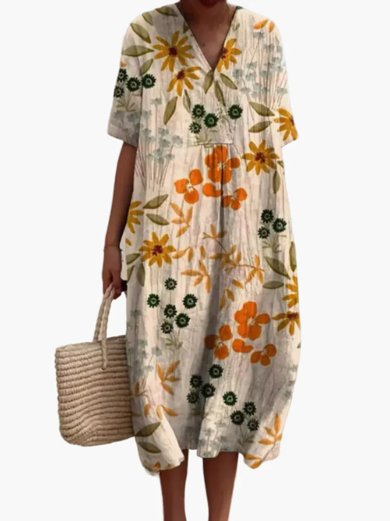 Damen Sommerkleid Boho Stil Freizeitkleid mit Blumendruck – Ideal für Urlaub & Alltag - Image 4