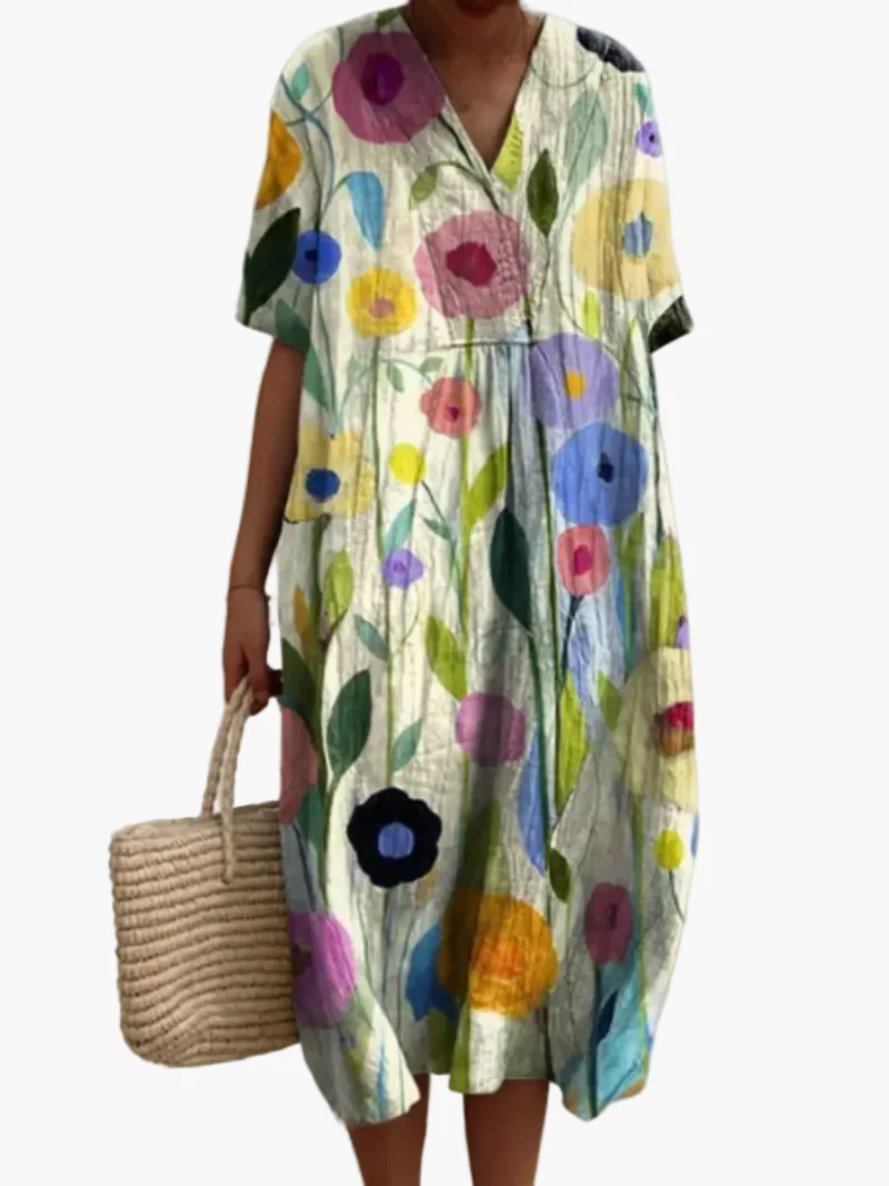 Damen Sommerkleid Boho Stil Freizeitkleid mit Blumendruck – Ideal für Urlaub & Alltag - Image 5