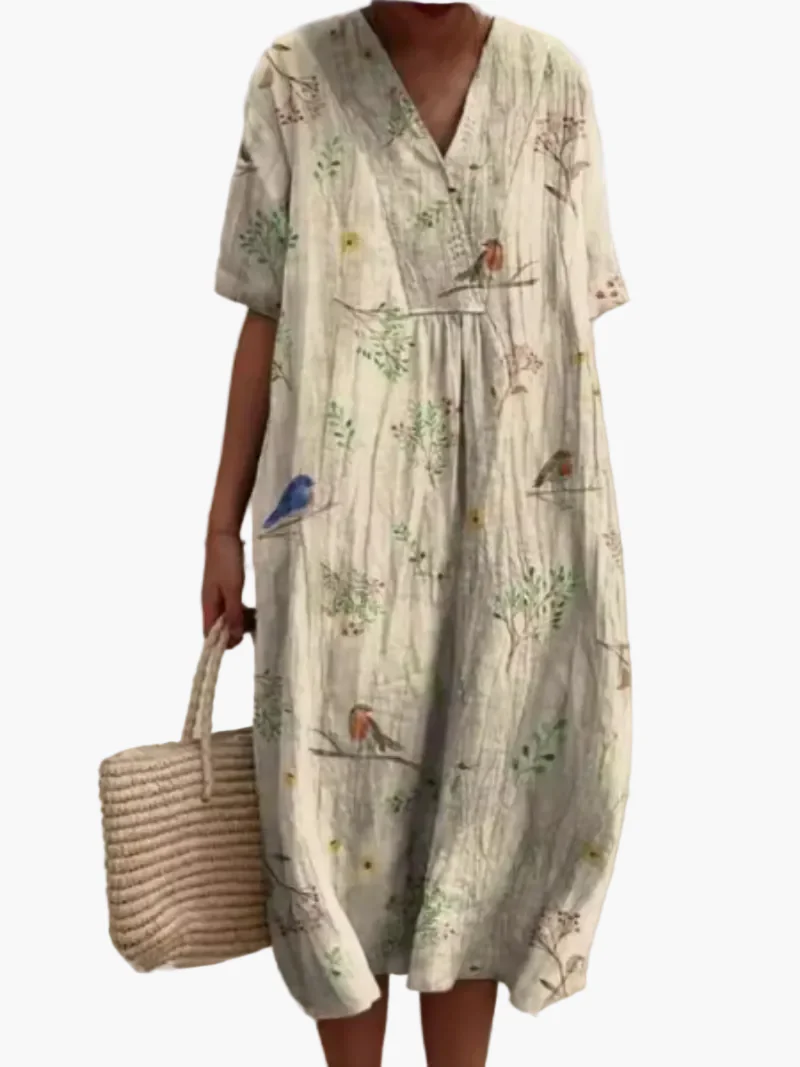 Damen Sommerkleid Boho Stil Freizeitkleid mit Blumendruck – Ideal für Urlaub & Alltag - Image 6