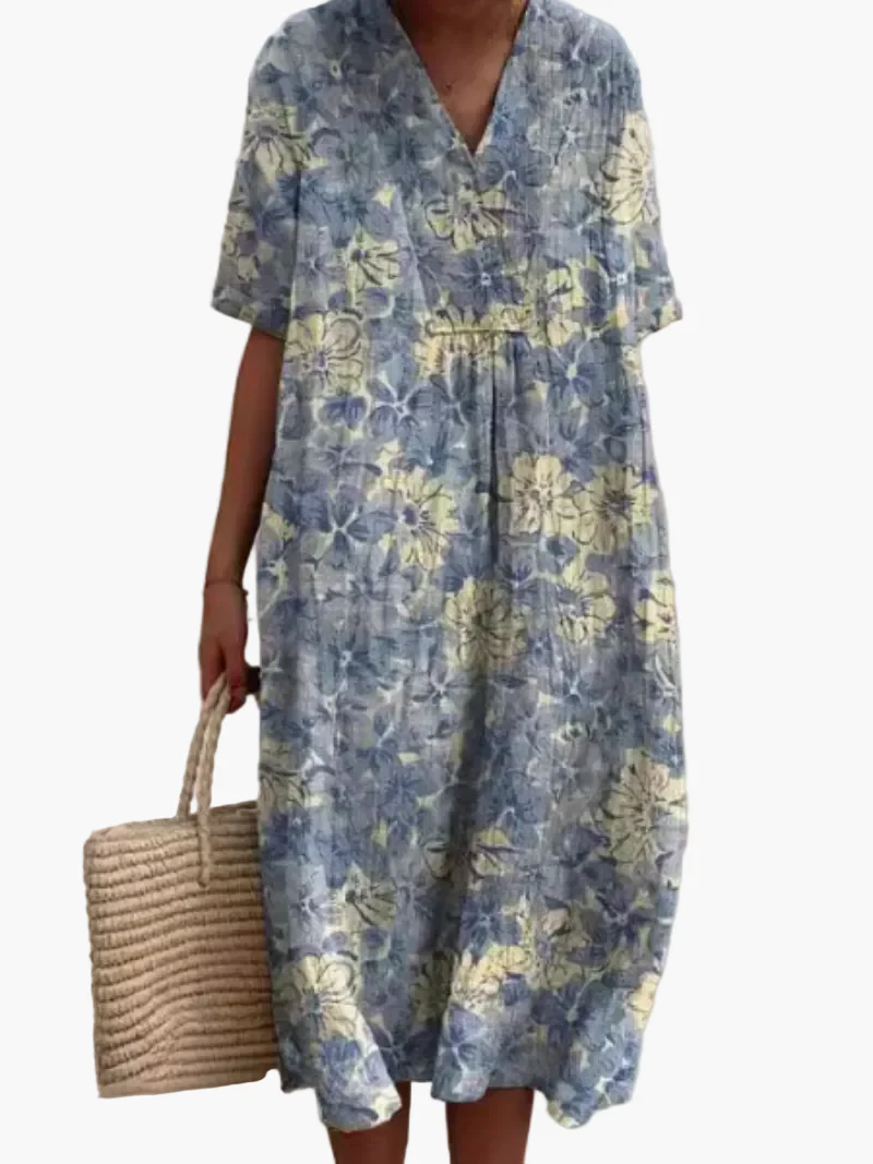 Damen Sommerkleid Boho Stil Freizeitkleid mit Blumendruck – Ideal für Urlaub & Alltag - Image 7