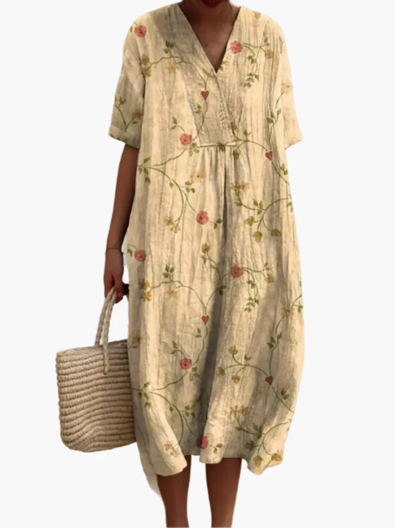 Damen Sommerkleid Boho Stil Freizeitkleid mit Blumendruck – Ideal für Urlaub & Alltag - Image 8