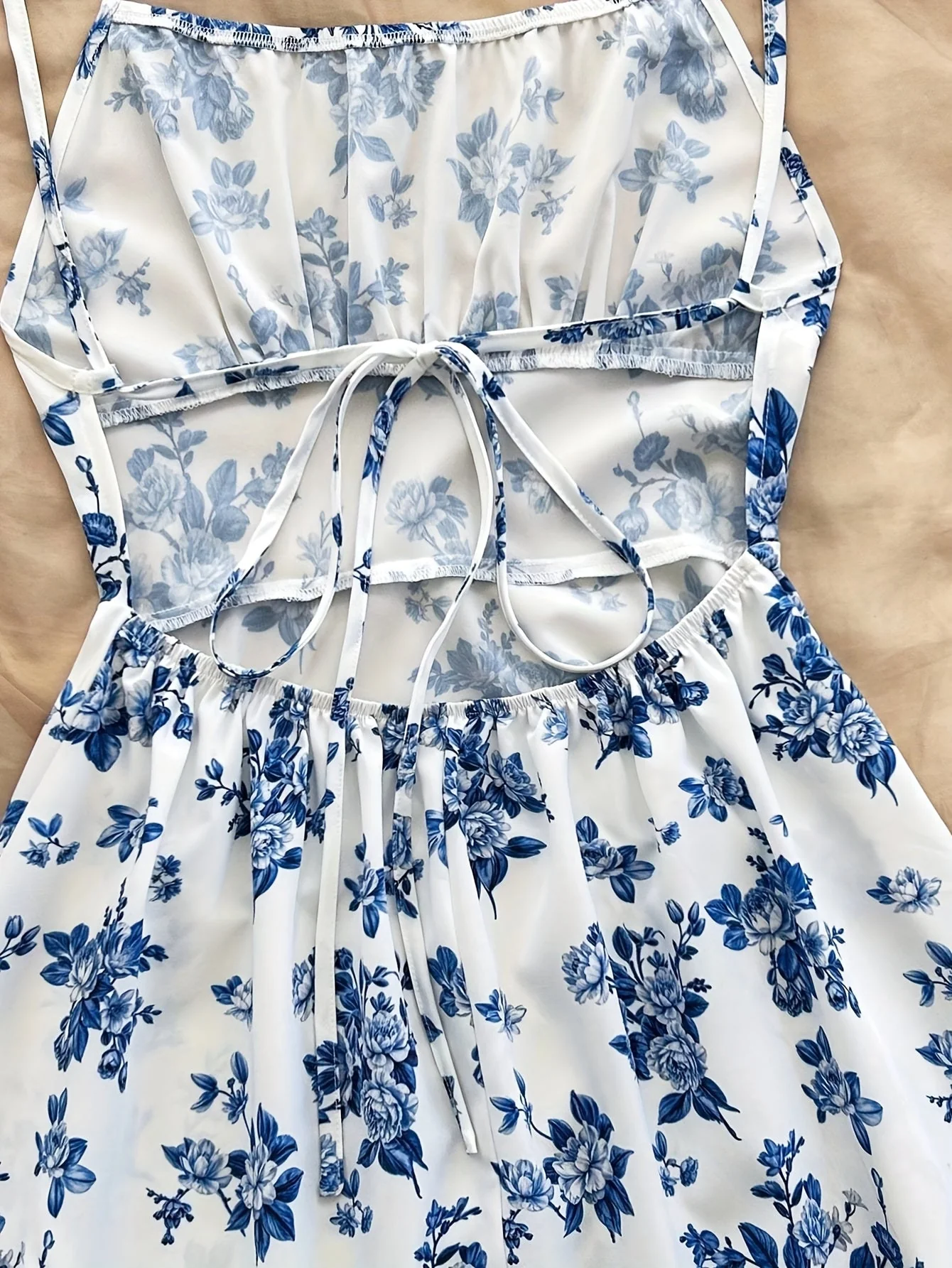 Damen Sommerkleid Elegant mit Blumenmuster und Spaghettiträgern – Perfekt für Freizeit und Gartenpartys - Image 10