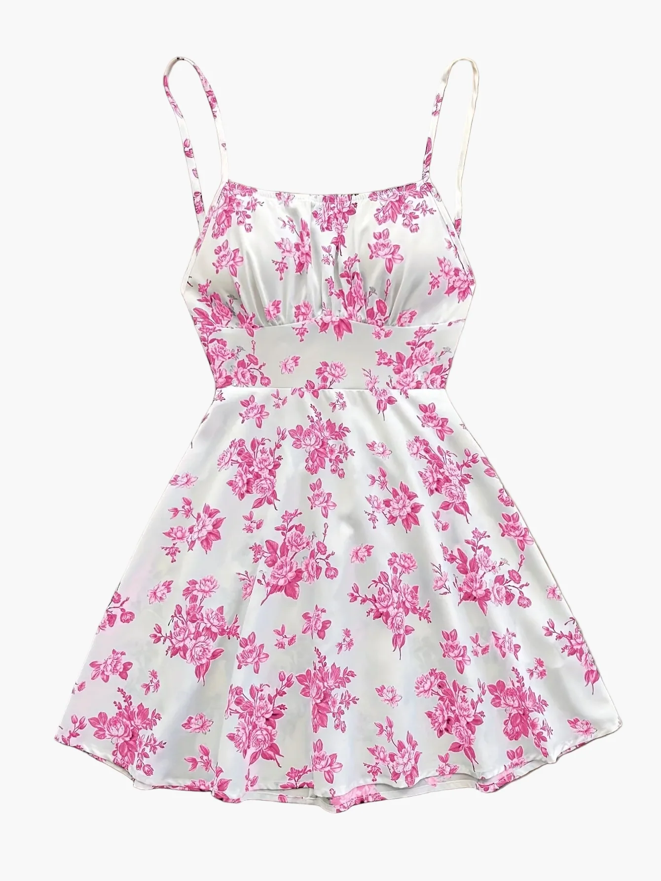 Damen Sommerkleid Elegant mit Blumenmuster und Spaghettiträgern – Perfekt für Freizeit und Gartenpartys - Image 11