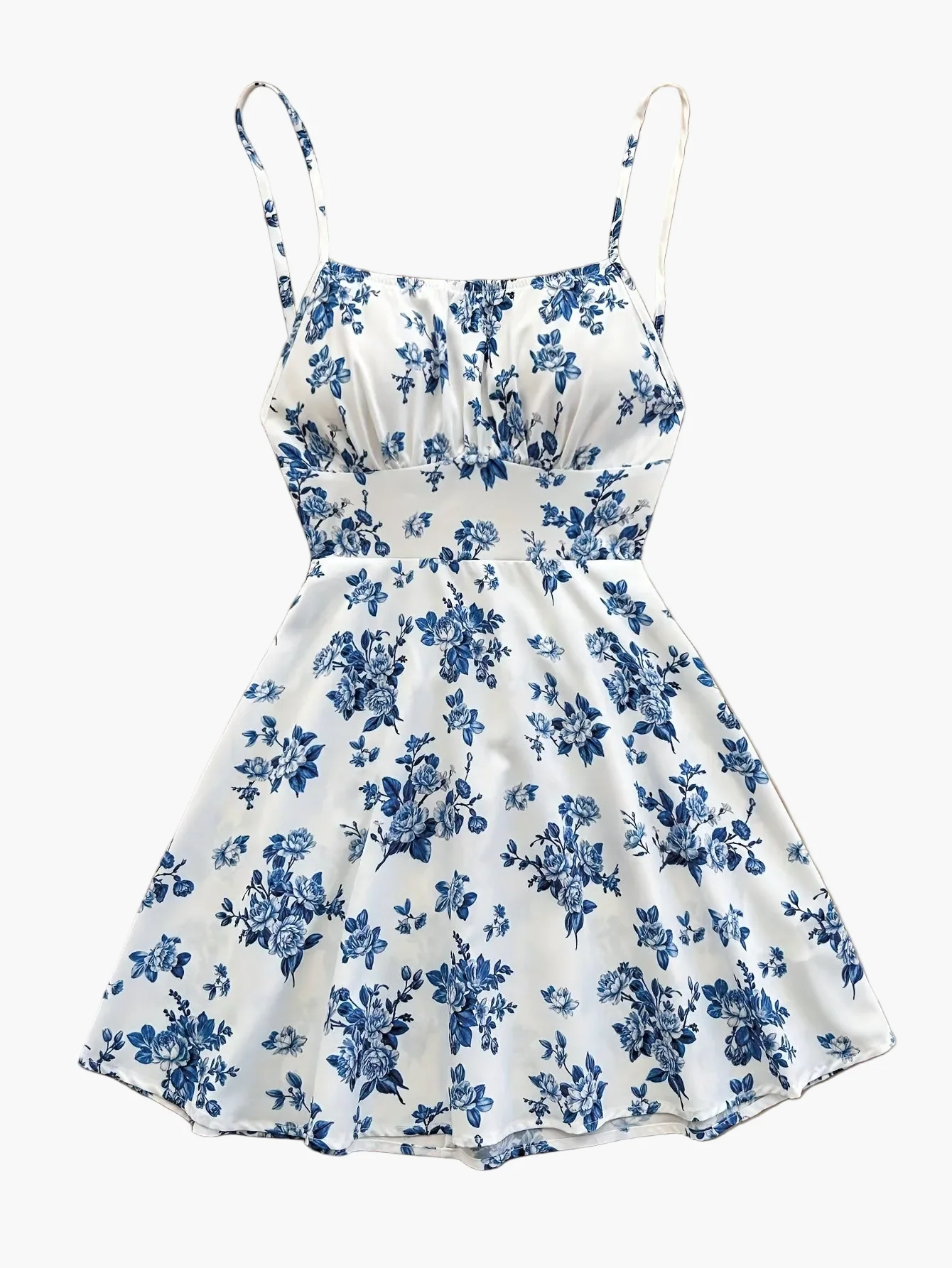 Damen Sommerkleid Elegant mit Blumenmuster und Spaghettiträgern – Perfekt für Freizeit und Gartenpartys - Image 12