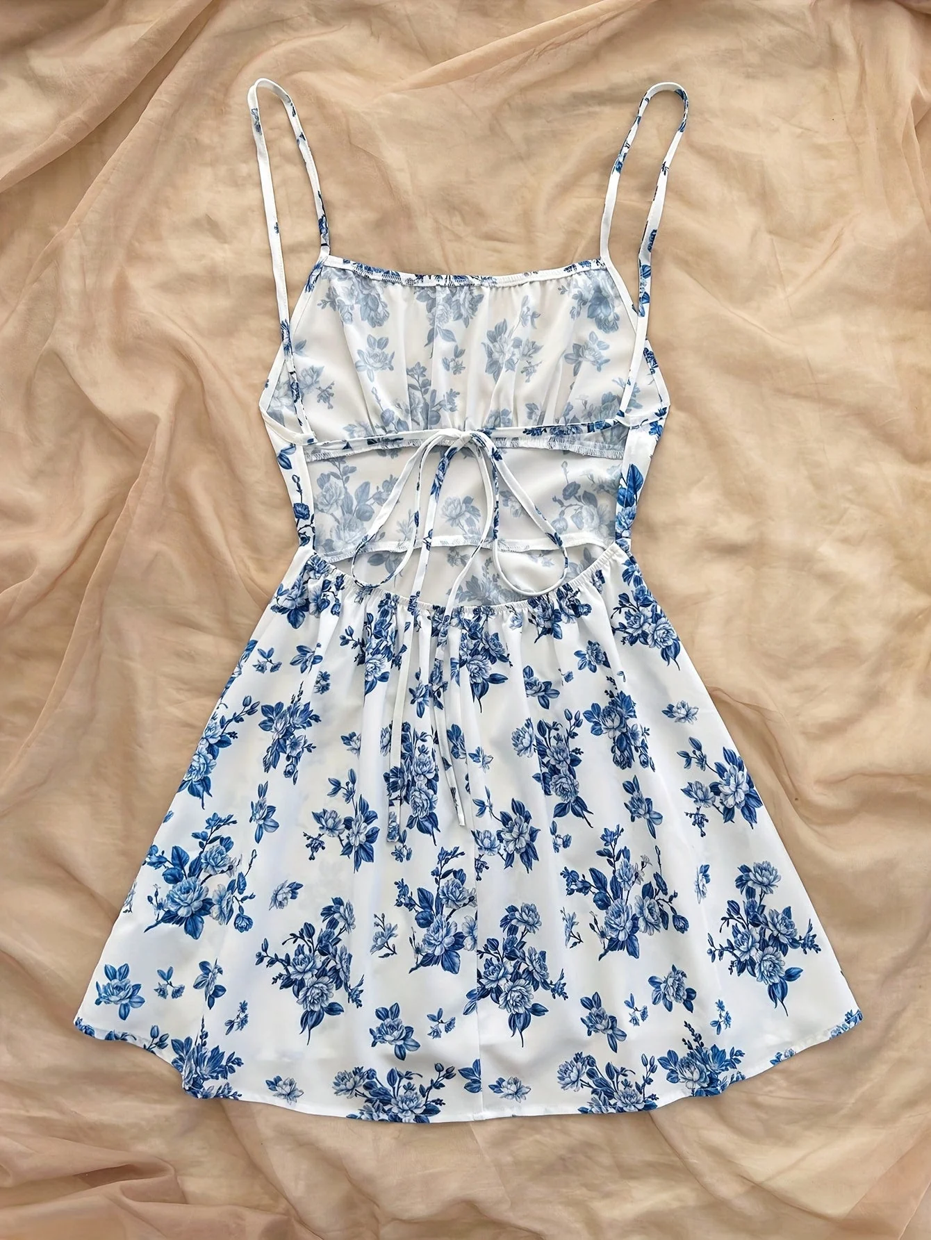 Damen Sommerkleid Elegant mit Blumenmuster und Spaghettiträgern – Perfekt für Freizeit und Gartenpartys - Image 5