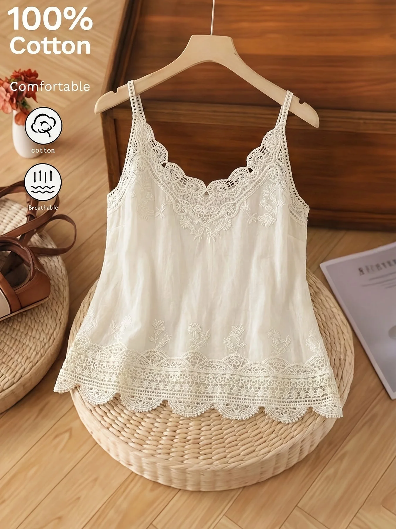 Damen Spitzen-Top im Boho-Stil für Sommer, Freizeit, Urlaub - Image 9