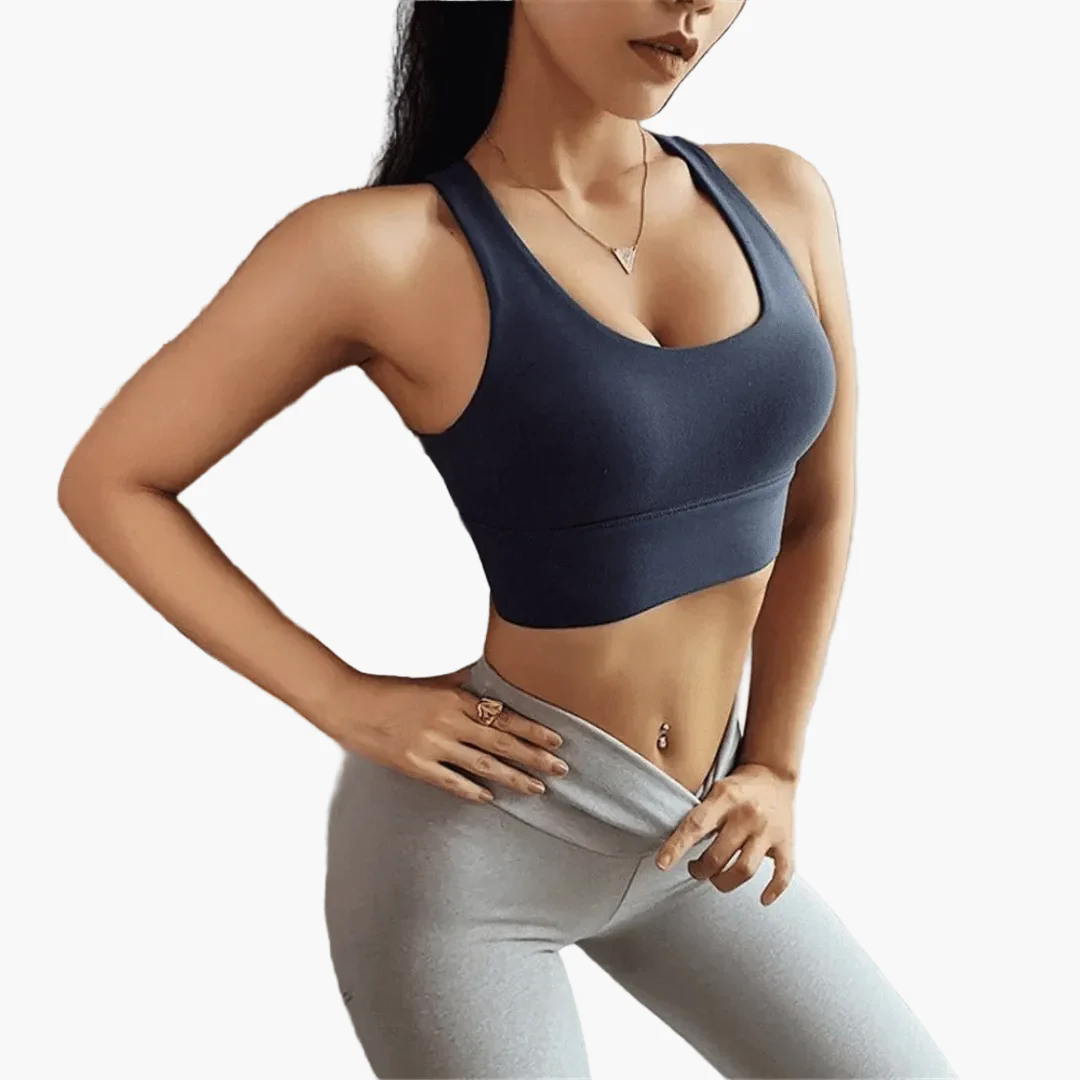 Damen Sport-BH mit überkreuzten Trägern und Push-Up-Effekt – Fitness, Yoga & Alltag - Image 3