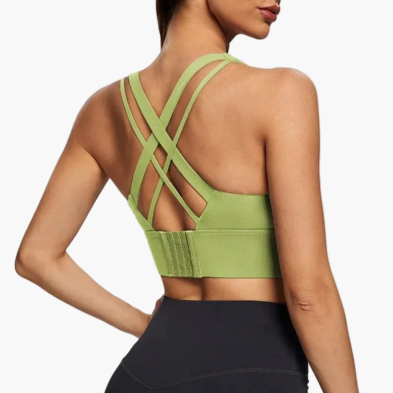 Damen Sport-BH mit überkreuzten Trägern und Push-Up-Effekt – Fitness, Yoga & Alltag - Image 5