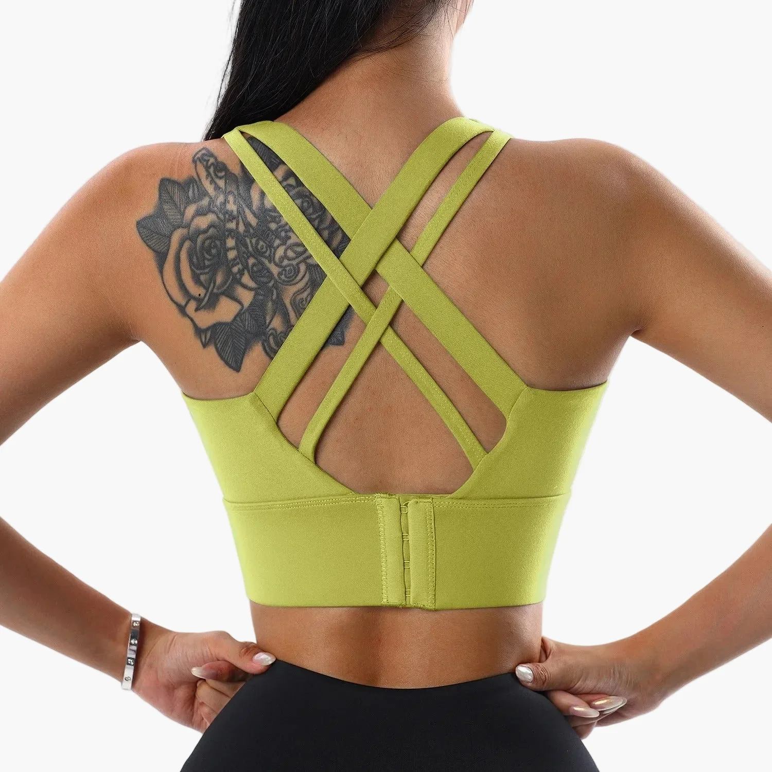 Damen Sport-BH mit überkreuzten Trägern und Push-Up-Effekt – Fitness, Yoga & Alltag - Image 7