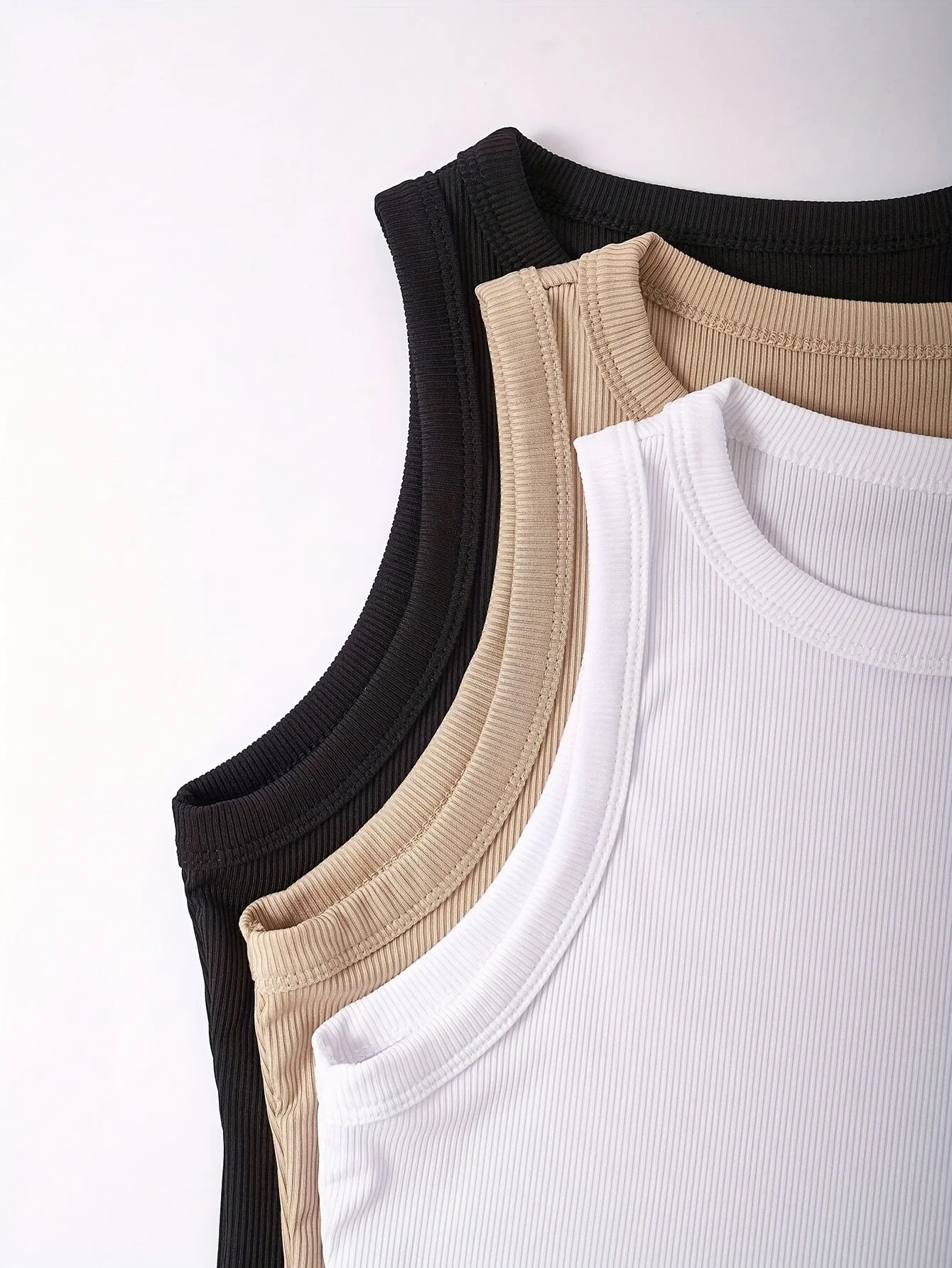 Damen Sportliche Basic Tanktops 3er Pack – Ärmellos, Rundhals, Sommer Freizeit - Image 4