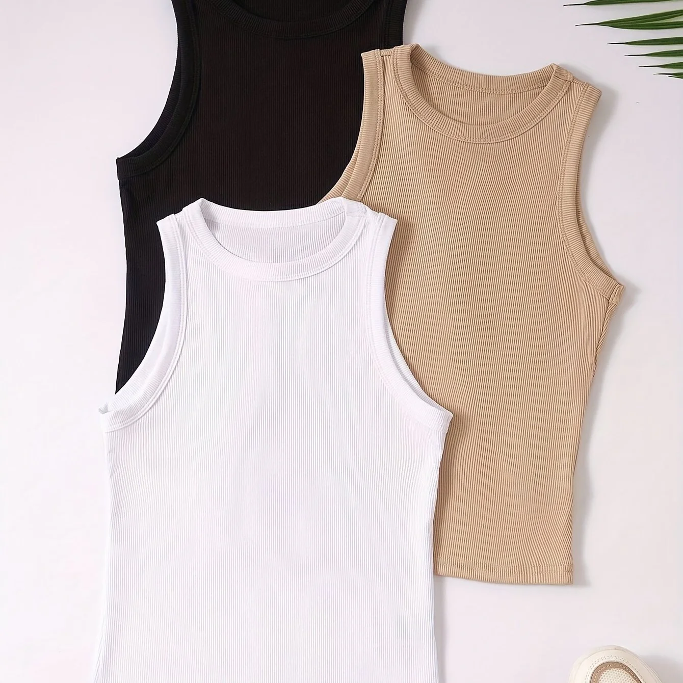 Damen Sportliche Basic Tanktops 3er Pack – Ärmellos, Rundhals, Sommer Freizeit - Image 6