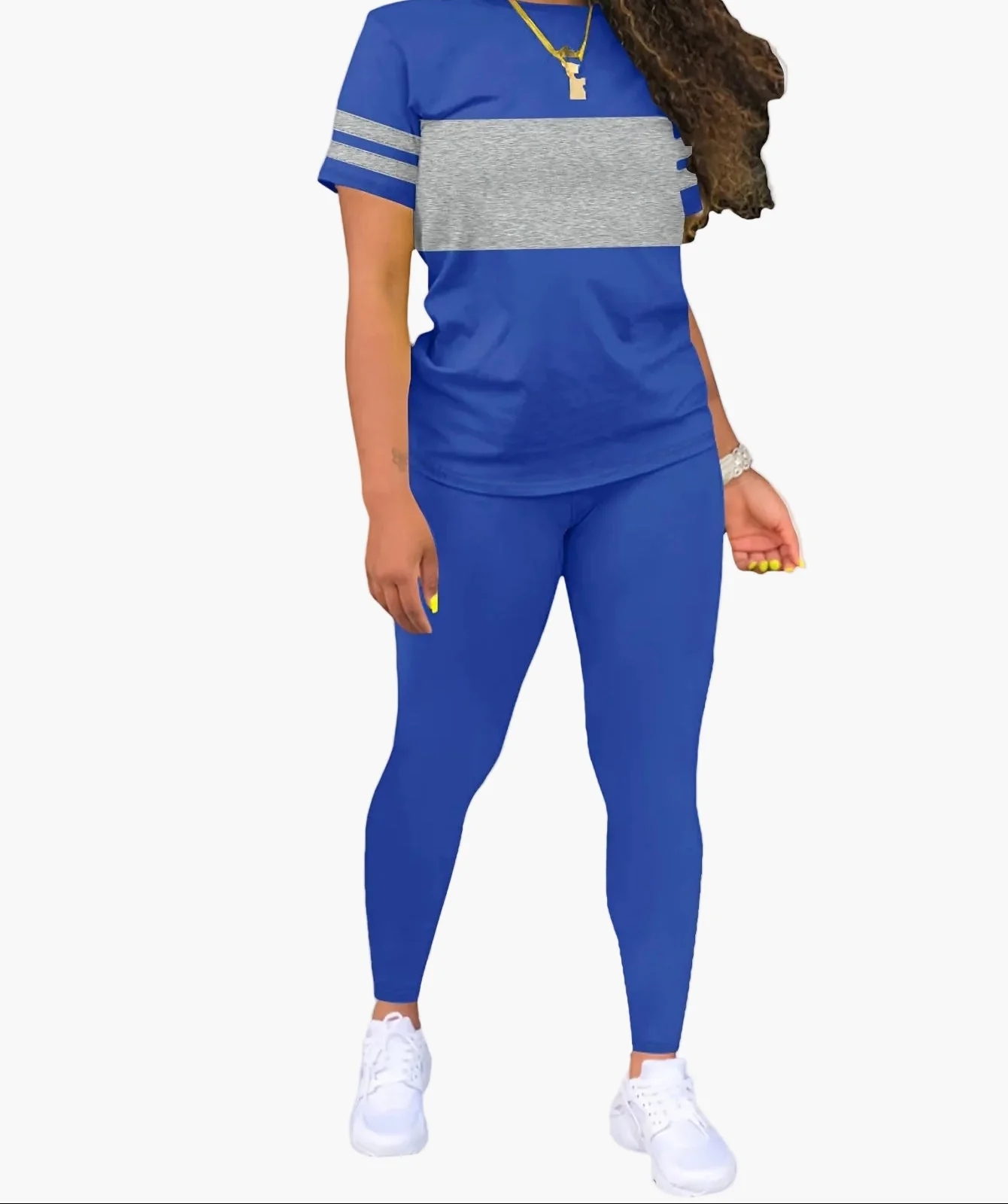 Damen Sportliches Freizeit-Set mit T-Shirt und Leggings – Modernes Outfit für Alltag & Fitness - Image 5