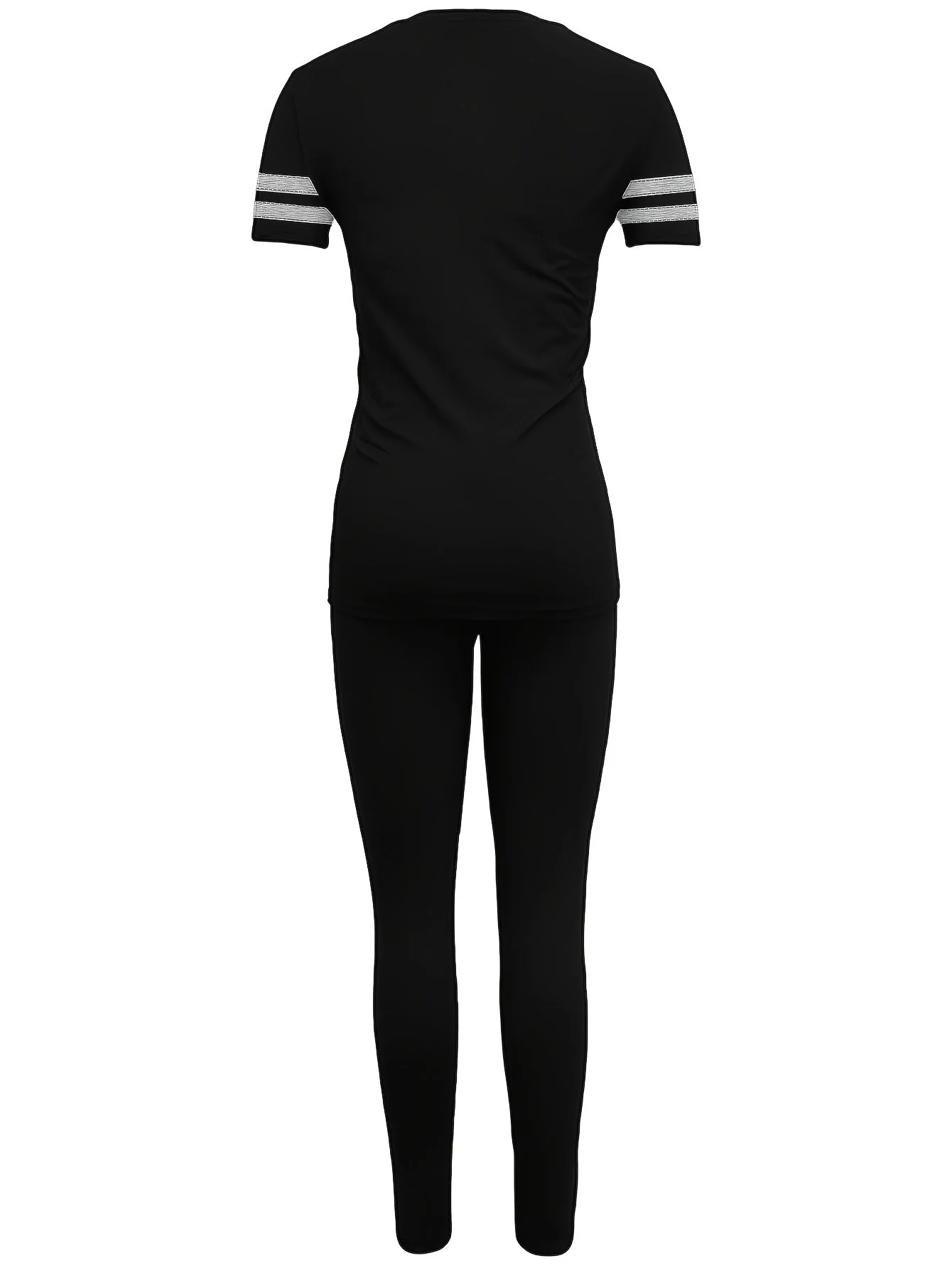 Damen Sportliches Freizeit-Set mit T-Shirt und Leggings – Modernes Outfit für Alltag & Fitness - Image 8