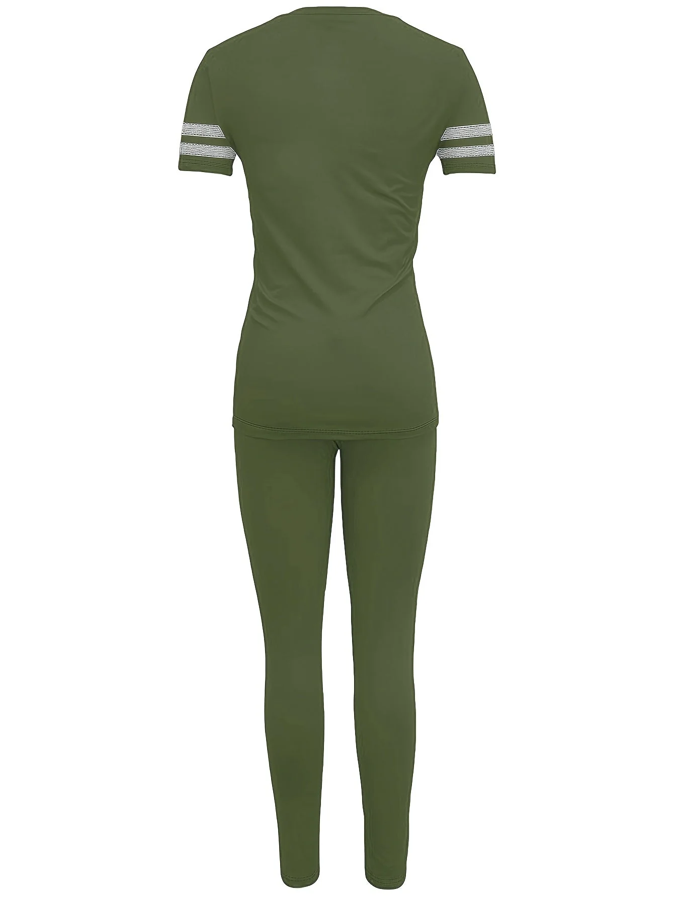 Damen Sportliches Freizeit-Set mit T-Shirt und Leggings – Modernes Outfit für Alltag & Fitness - Image 9