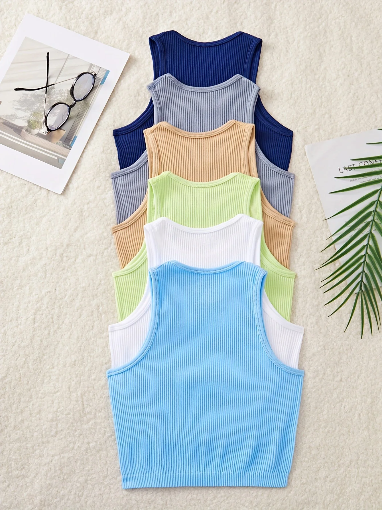 Damen Sportliches Rippen-Tanktop Set – Lässiger Crop-Style, Ideal für Alltag & Fitness - Image 2