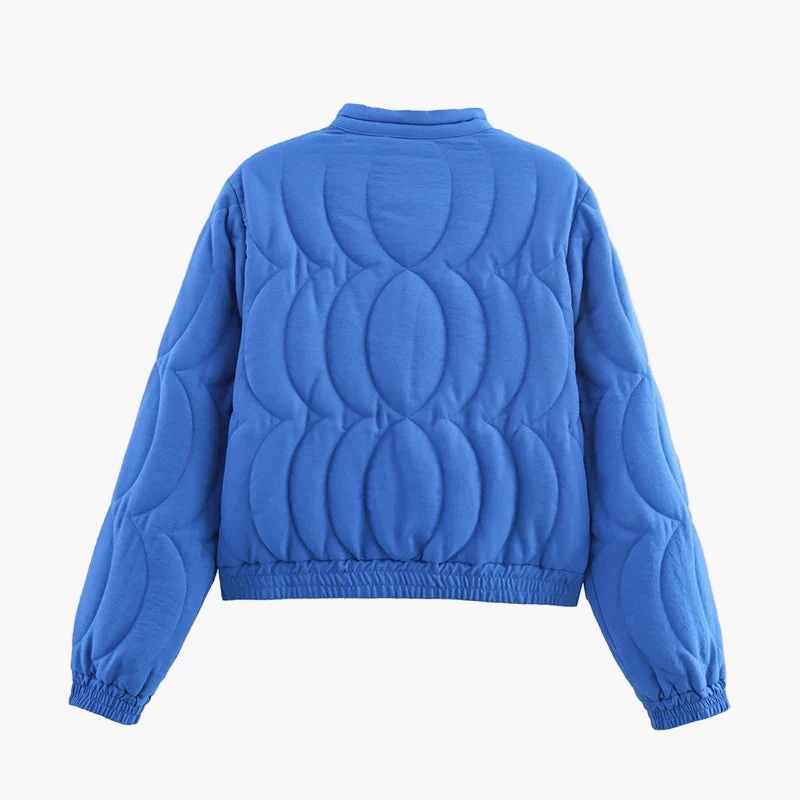 Damen Steppjacke mit Blumenmuster – Modischer Freizeit-Look, Übergangsjacke - Image 3