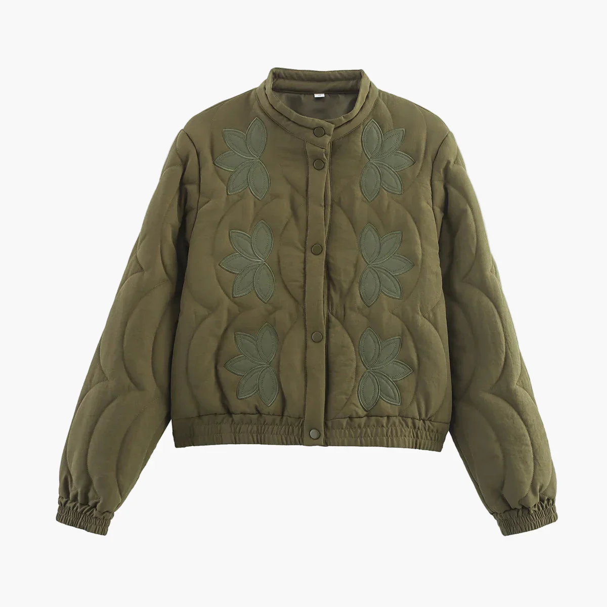 Damen Steppjacke mit Blumenmuster – Modischer Freizeit-Look, Übergangsjacke - Image 7