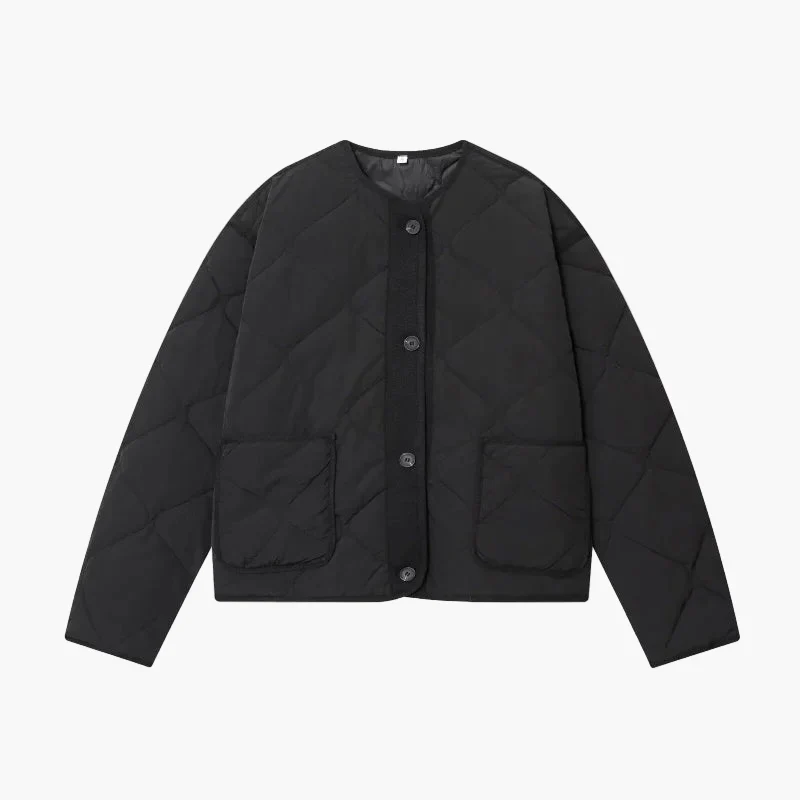 Damen Steppjacke Casual Übergangsjacke mit Knöpfen und Taschen – Alltag & Freizeit - Image 3