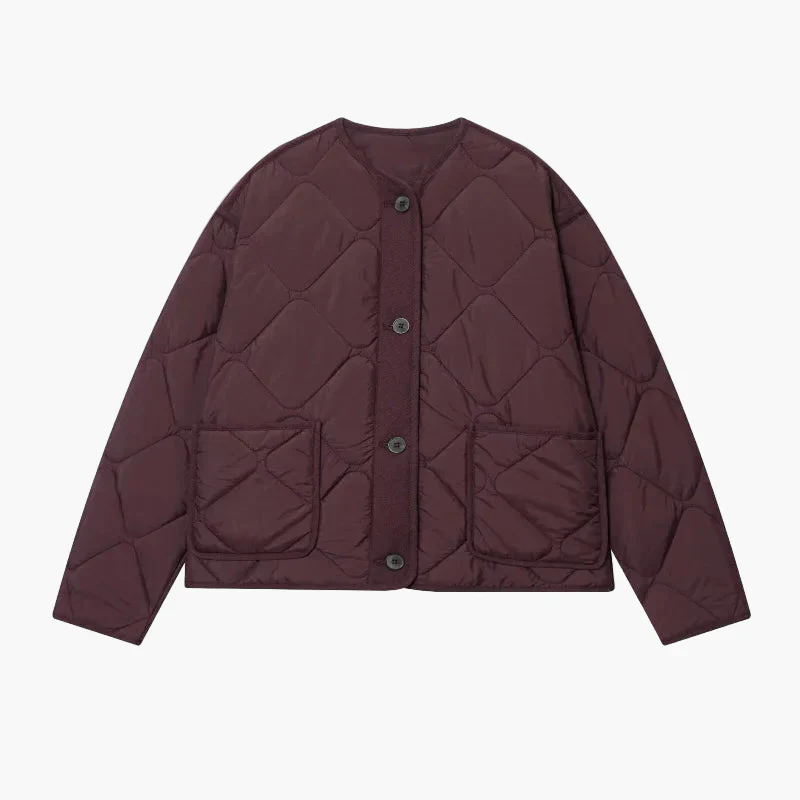 Damen Steppjacke Casual Übergangsjacke mit Knöpfen und Taschen – Alltag & Freizeit - Image 4