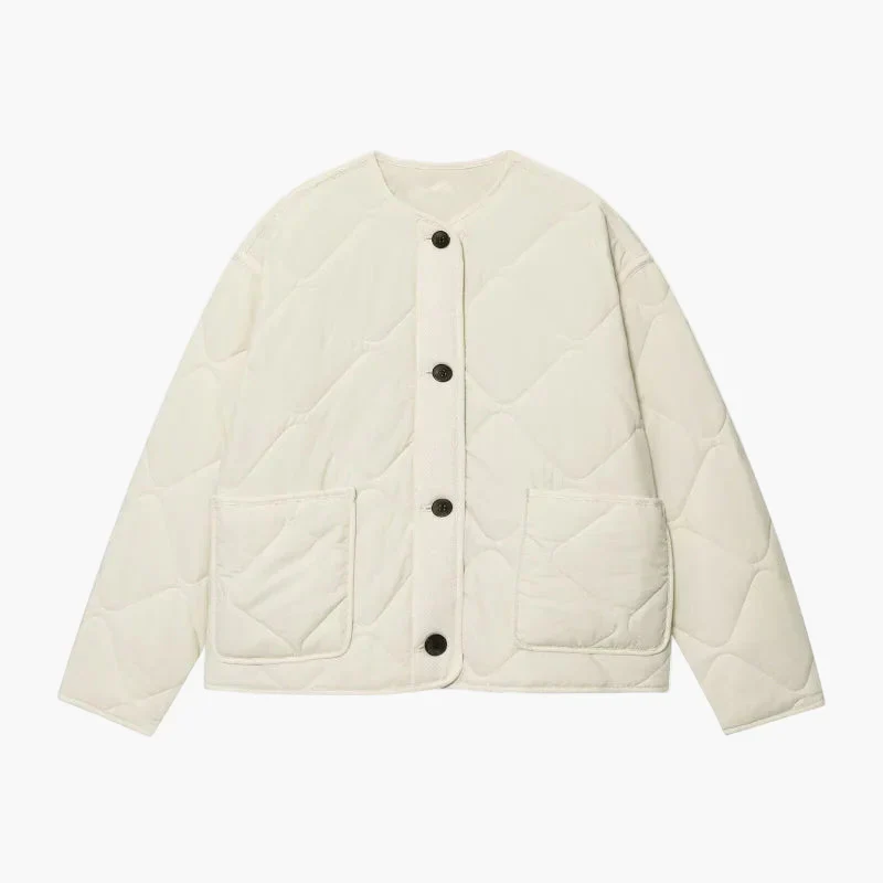 Damen Steppjacke Casual Übergangsjacke mit Knöpfen und Taschen – Alltag & Freizeit - Image 5