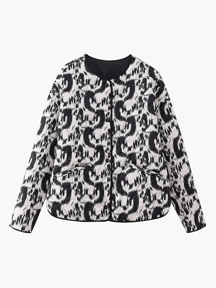 Damen Steppjacke im Ikat-Design – Modische Übergangsjacke für Alltag und Freizeit - Image 5