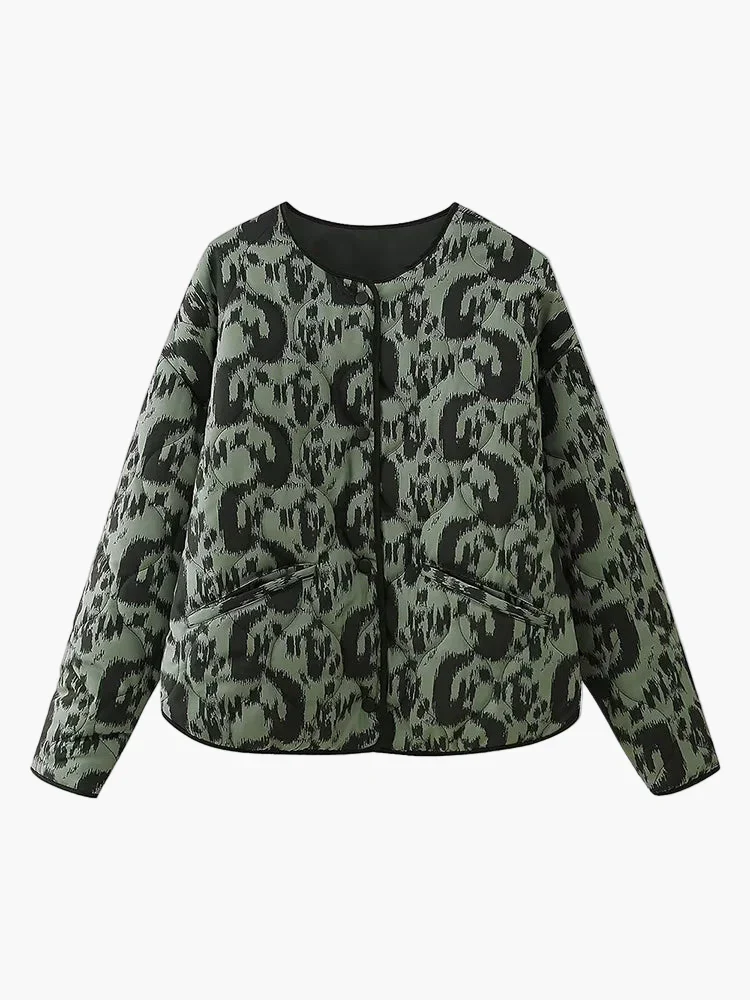Damen Steppjacke im Ikat-Design – Modische Übergangsjacke für Alltag und Freizeit - Image 6