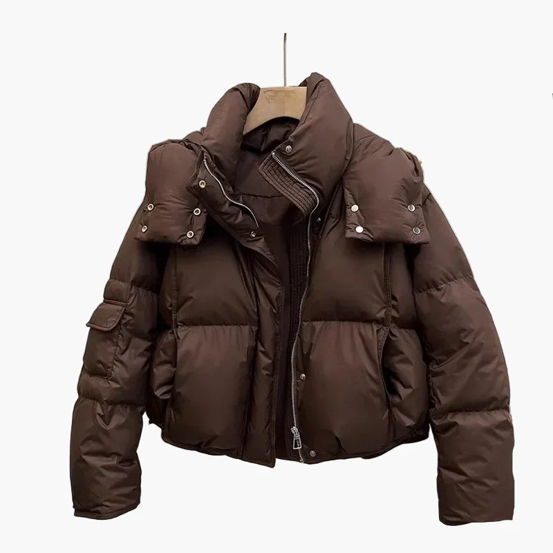 Damen Steppjacke mit abnehmbarer Kapuze – Wintermode, modischer Style, vielseitig für Alltag und Outdoor - Image 3