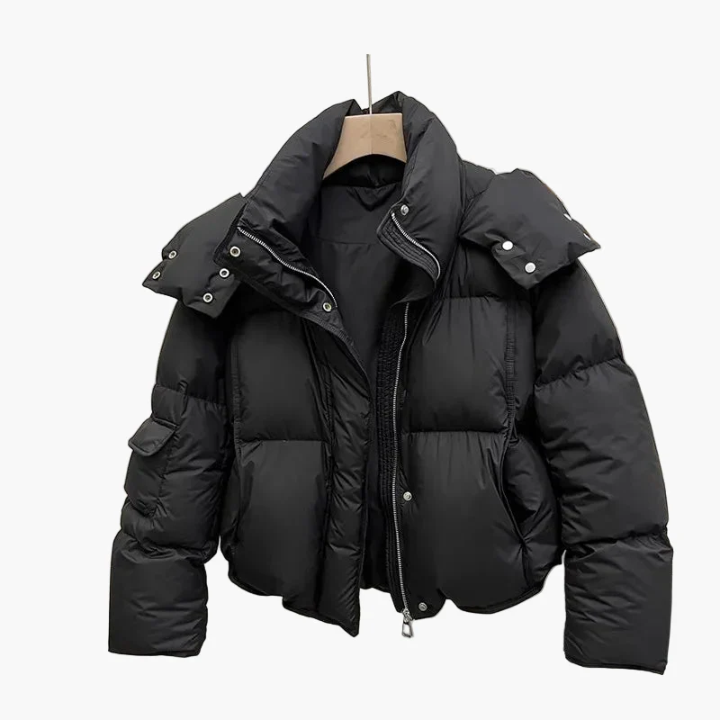 Damen Steppjacke mit abnehmbarer Kapuze – Wintermode, modischer Style, vielseitig für Alltag und Outdoor - Image 4