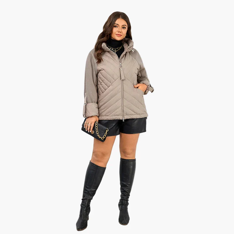 Damen Steppjacke mit Kapuze – Modische Übergangsjacke für den Alltag und Freizeit – Plus Size - Image 3