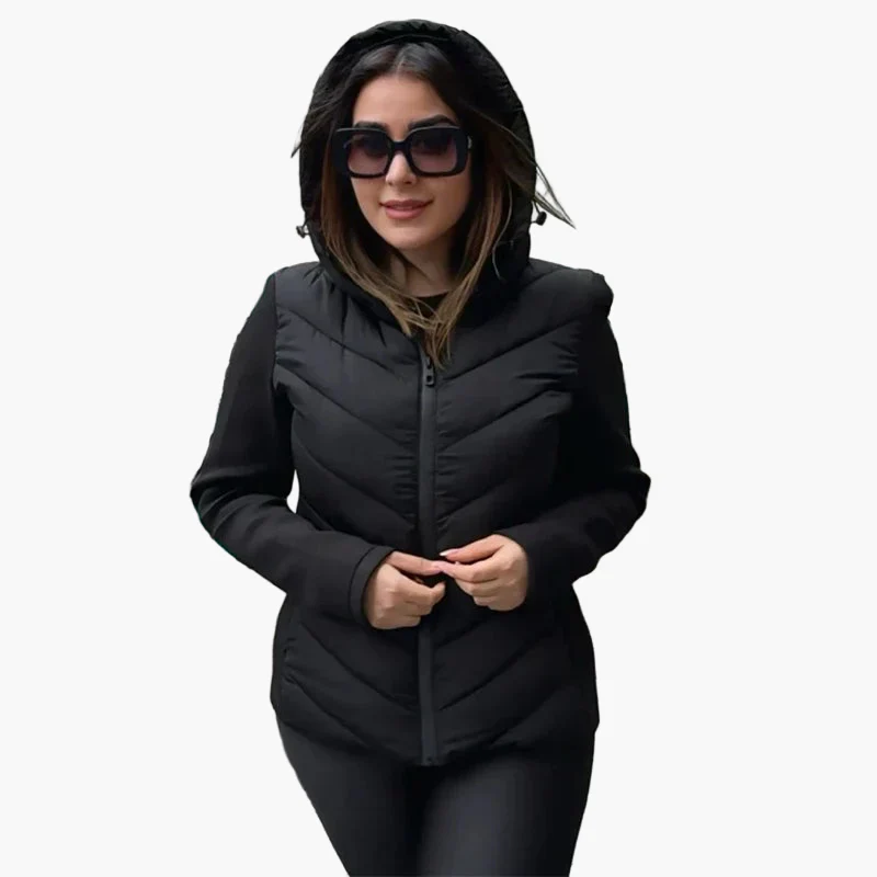 Damen Steppjacke mit Kapuze – Modischer Freizeit-Look für Herbst und Winter - Image 2