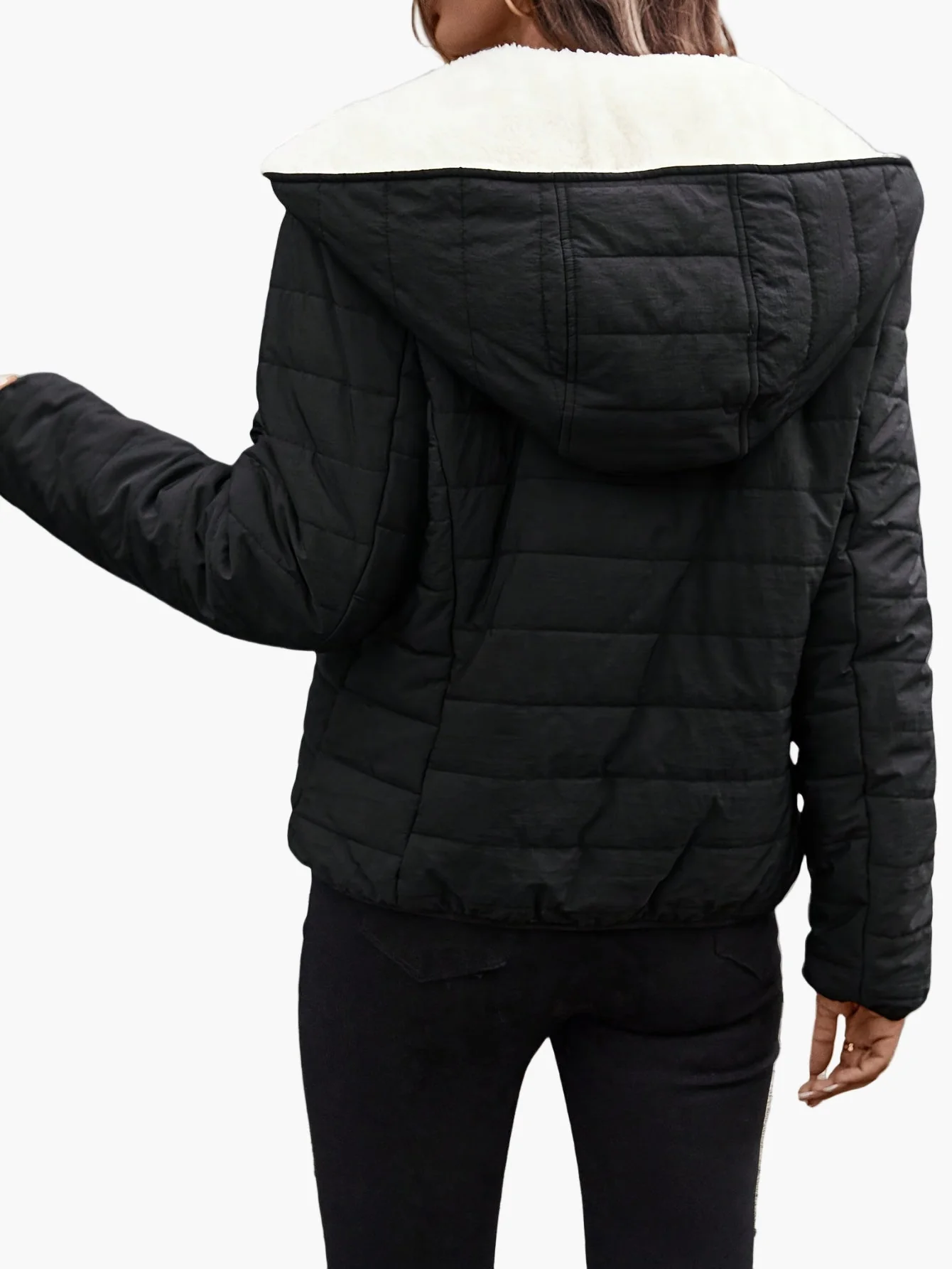 Damen Steppjacke mit Kapuze und Fleece-Innenfutter – Modische Übergangsjacke für Alltag & Freizeit - Image 2