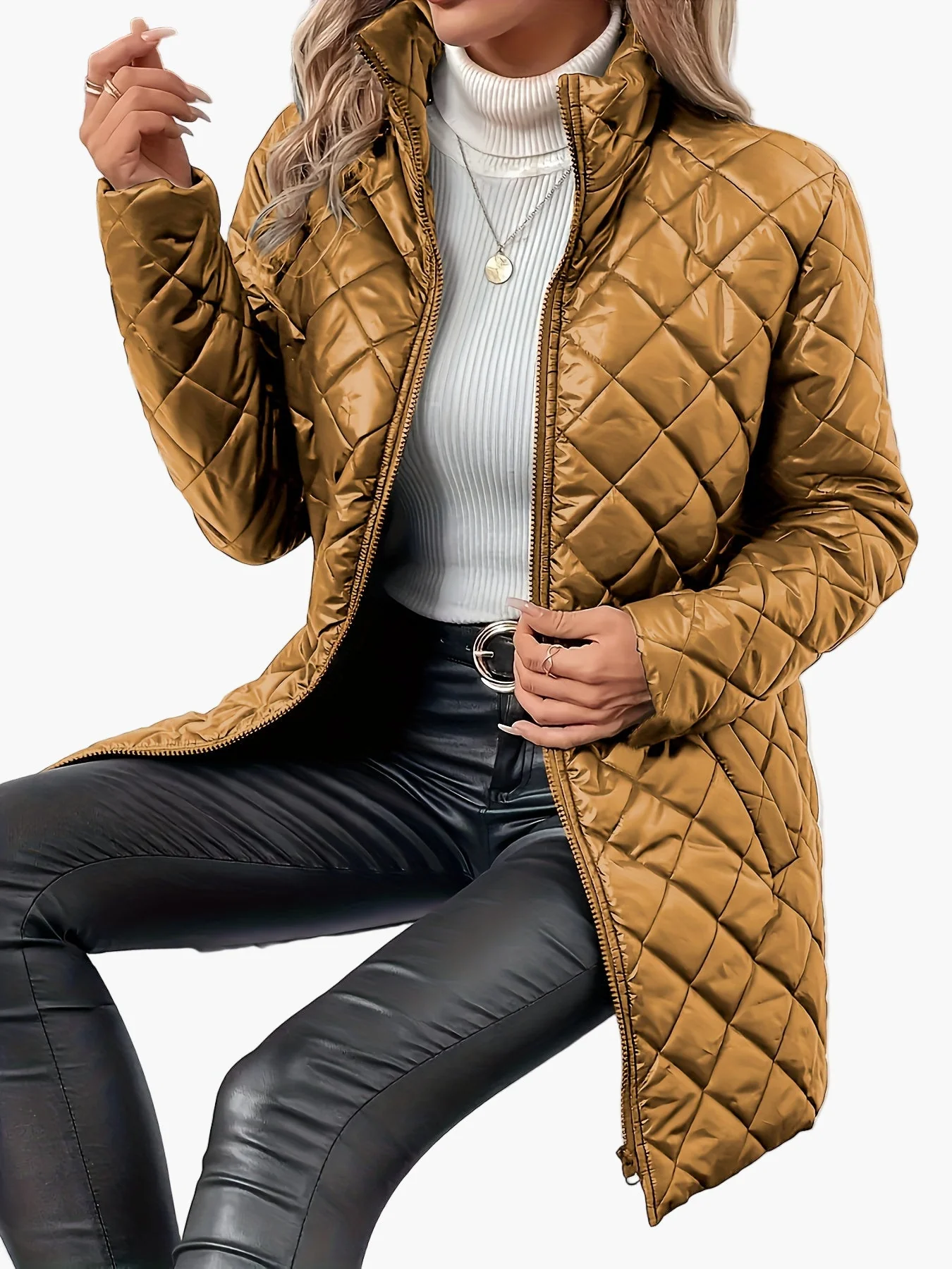 Damen Steppjacke mit Reißverschluss – Modische Übergangsjacke für Alltag und Freizeit - Image 4