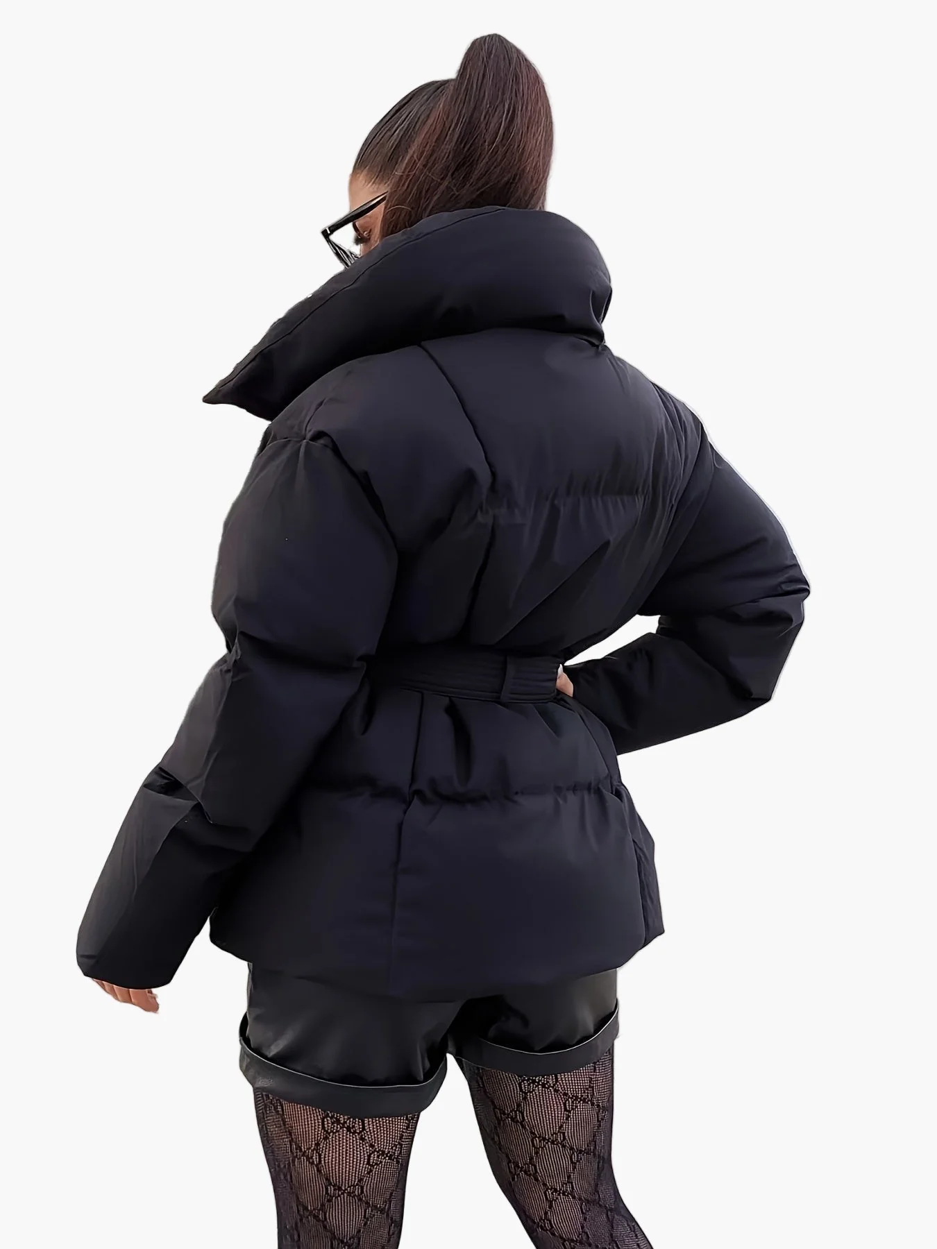 Damen Steppjacke mit Taillengürtel – Modische Winterjacke für Alltag und Freizeit - Image 2