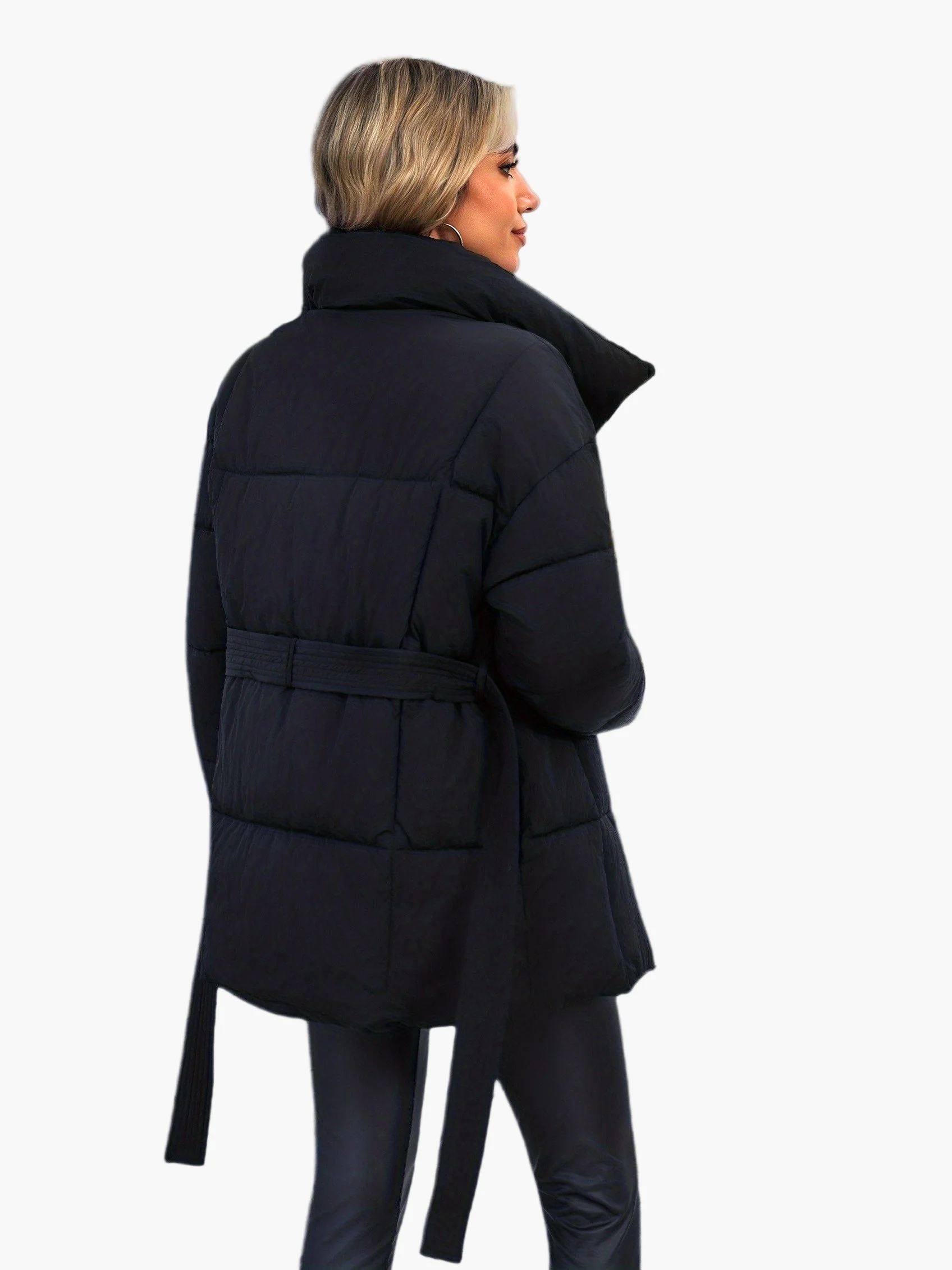 Damen Steppjacke mit Taillengürtel – Modische Winterjacke für Alltag und Freizeit - Image 5