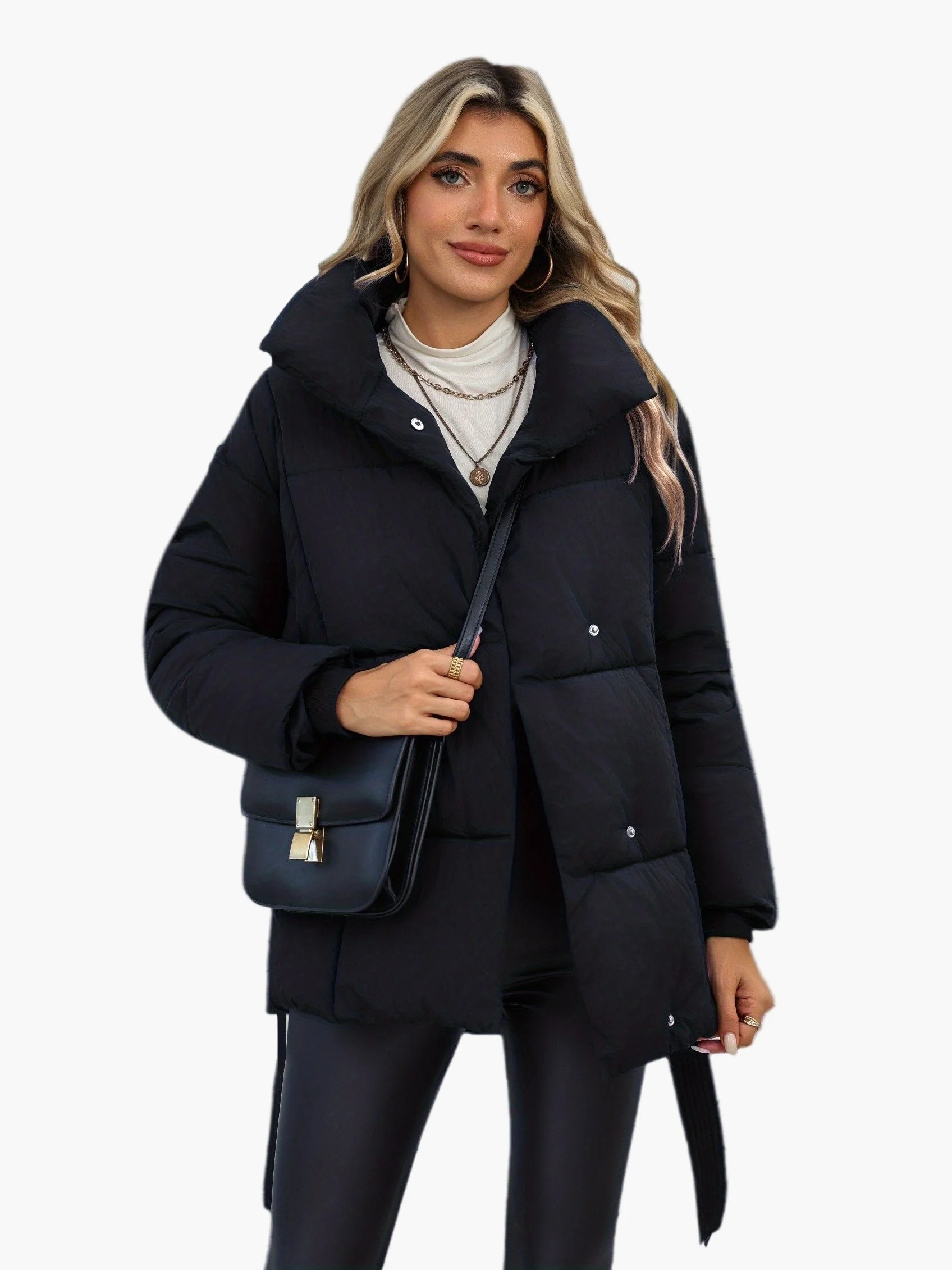 Damen Steppjacke mit Taillengürtel – Modische Winterjacke für Alltag und Freizeit - Image 7