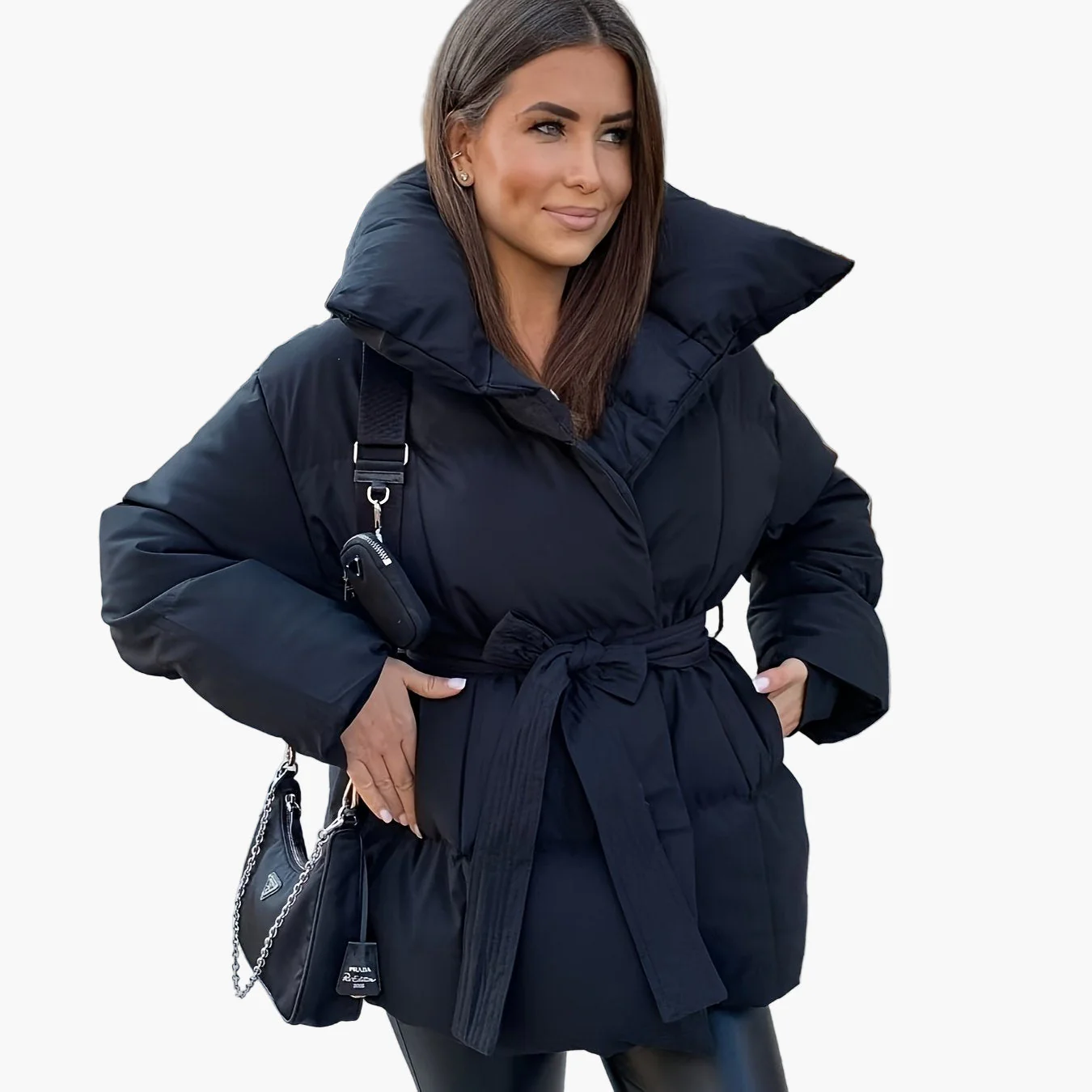 Damen Steppjacke mit Taillengürtel – Modische Winterjacke für Alltag und Freizeit - Image 8