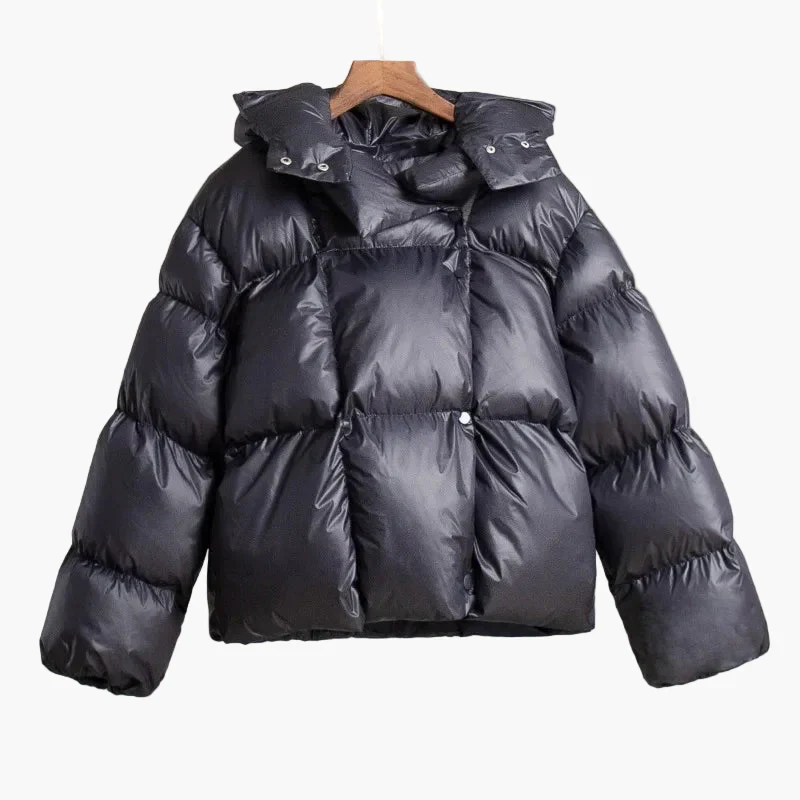 Damen Steppjacke Winterjacke mit Kapuze – Modische Oversize Pufferjacke für kalte Tage - Image 4