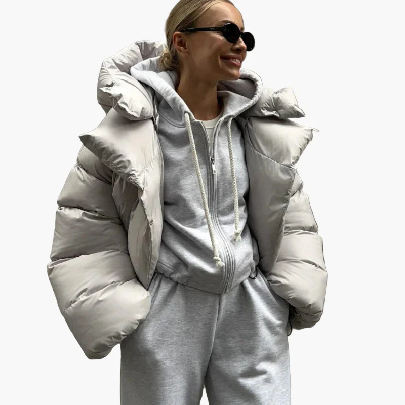 Damen Steppjacke Winterjacke mit Kapuze – Modische Oversize Pufferjacke für kalte Tage - Image 6