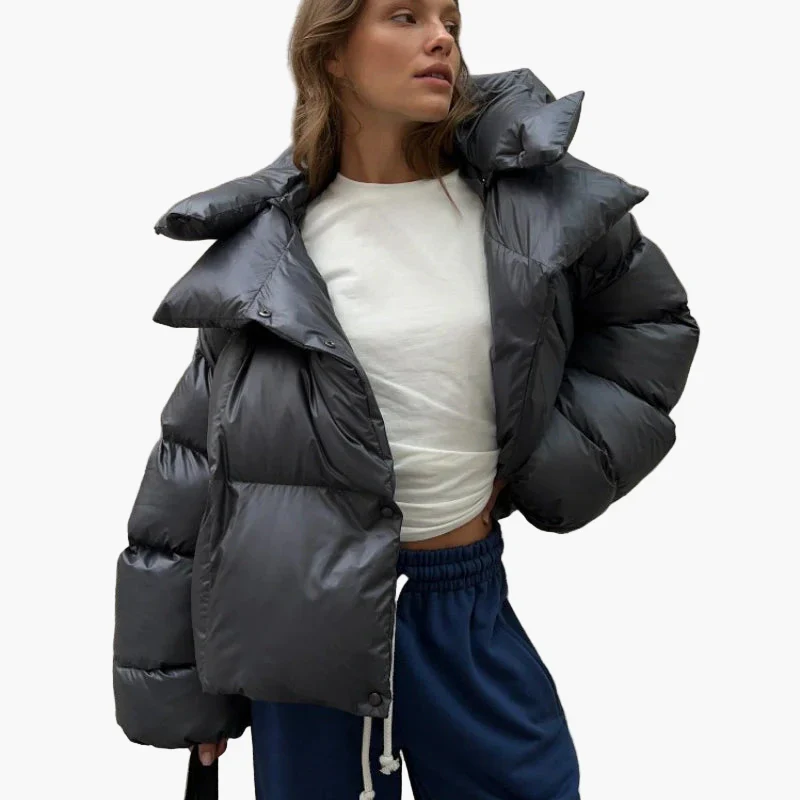 Damen Steppjacke Winterjacke mit Kapuze – Modische Oversize Pufferjacke für kalte Tage - Image 8