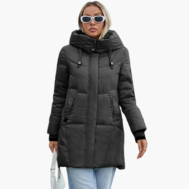 Damen Steppmantel mit Kapuze – Modischer Wintermantel für Alltag und Freizeit - Image 3