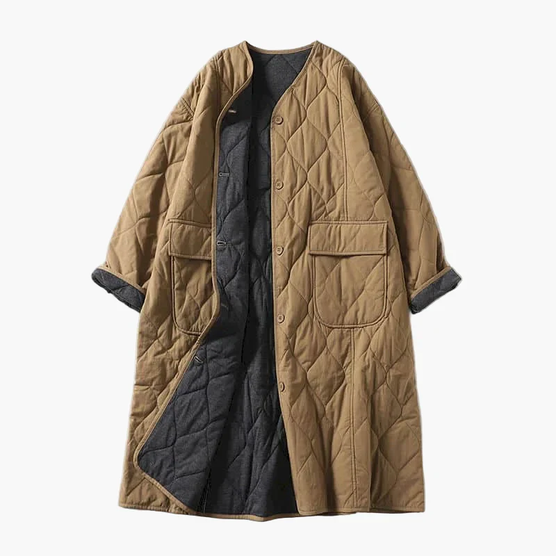 Damen Steppmantel Oversize, Casual Lange Jacke mit Knöpfen und Taschen – Perfekt für Herbst und Winter - Image 3