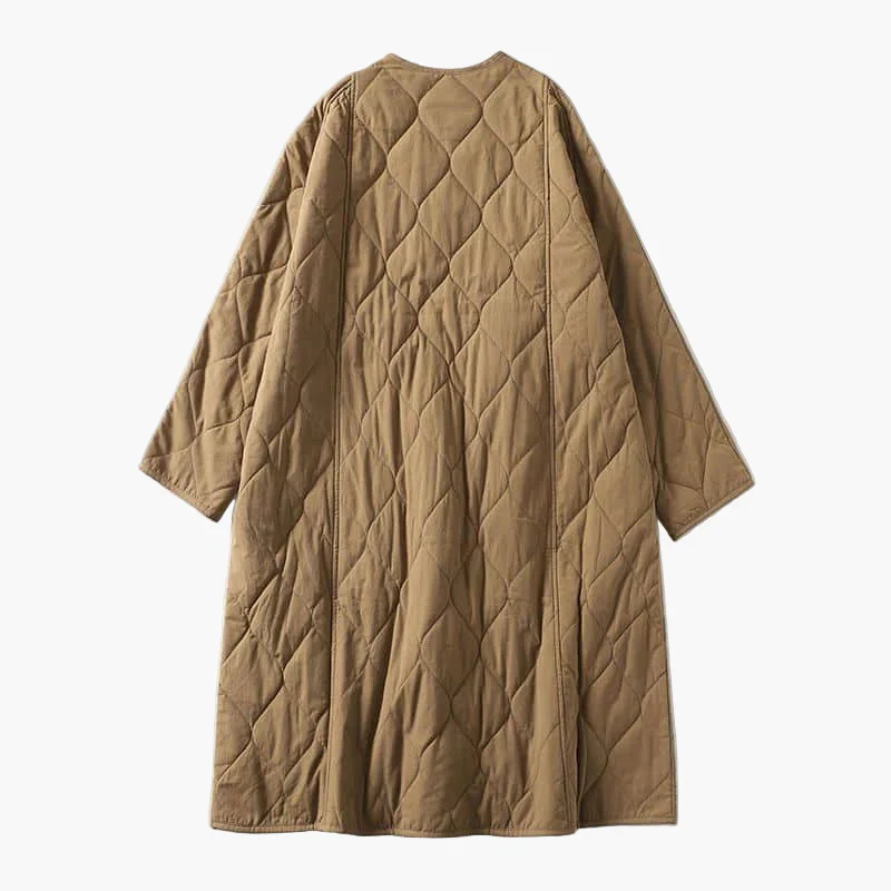 Damen Steppmantel Oversize, Casual Lange Jacke mit Knöpfen und Taschen – Perfekt für Herbst und Winter - Image 5
