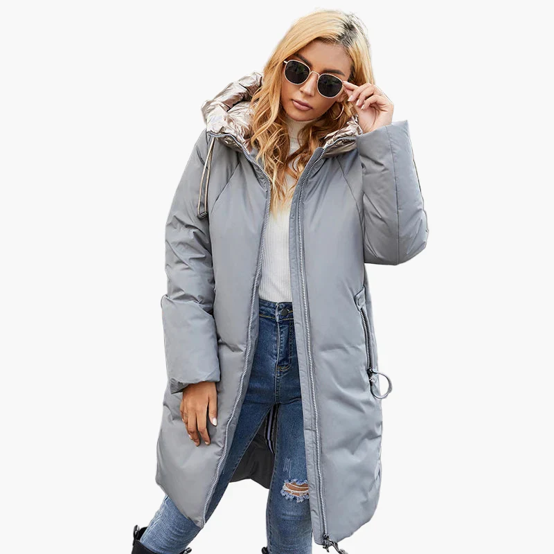 Damen Steppmantel mit modischem Oversized-Kragen – Urbaner Wintermantel für Alltag & Freizeit - Image 3