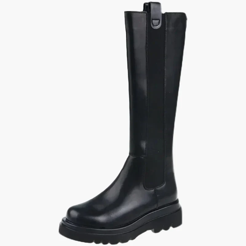 Damen Stiefel mit hohem Schaft und Profilsohle – Modische Alltagsschuhe für Herbst und Winter - Image 4