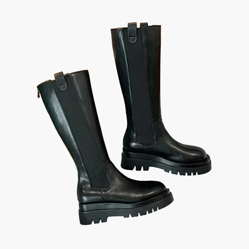 Damen Stiefel mit hohem Schaft und Profilsohle – Modische Alltagsschuhe für Herbst und Winter - Image 5