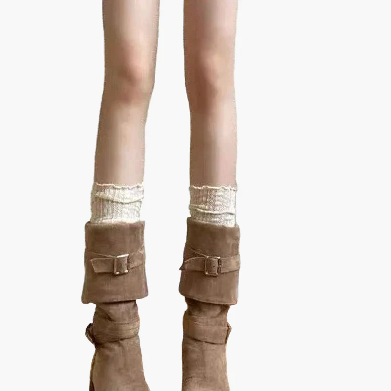 Damen Stiefel im Vintage-Look mit Blockabsatz – Modische Freizeitstiefel für Herbst und Winter - Image 2