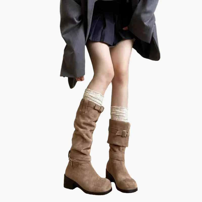 Damen Stiefel im Vintage-Look mit Blockabsatz – Modische Freizeitstiefel für Herbst und Winter - Image 3