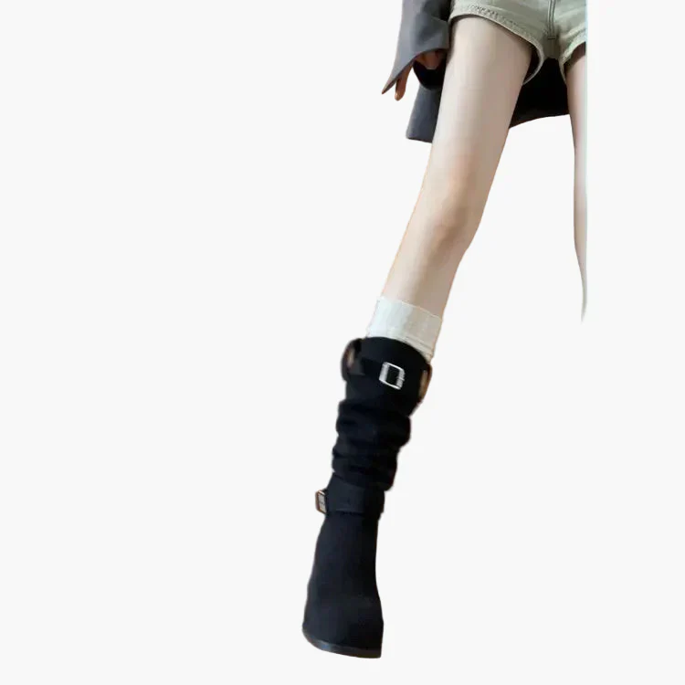 Damen Stiefel im Vintage-Look mit Blockabsatz – Modische Freizeitstiefel für Herbst und Winter - Image 4